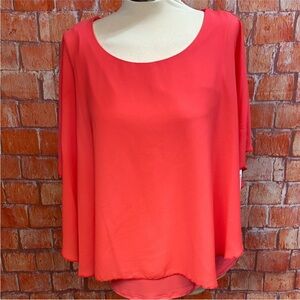 Nygard Coral Chiffon Overlay‎ Top
